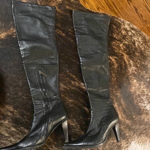 Baldinini black leather over the knee boots size 37. Worn once.